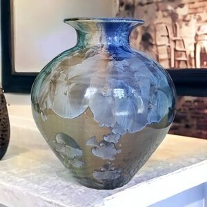 Phil Morgan Signed and Dated Crystalline Glazed Large Ceramic Vase or Vessel